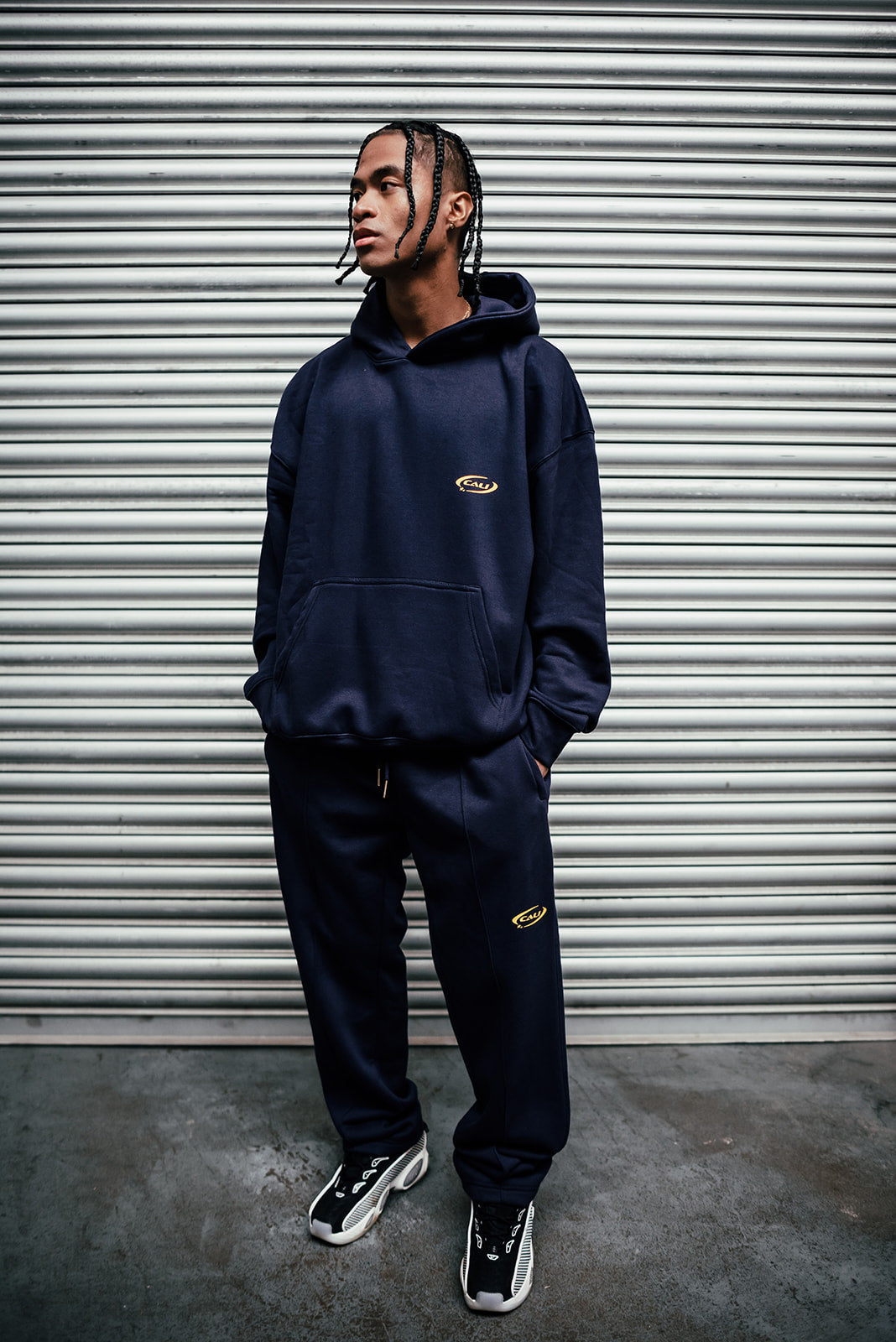 Track Hoodie -Navy