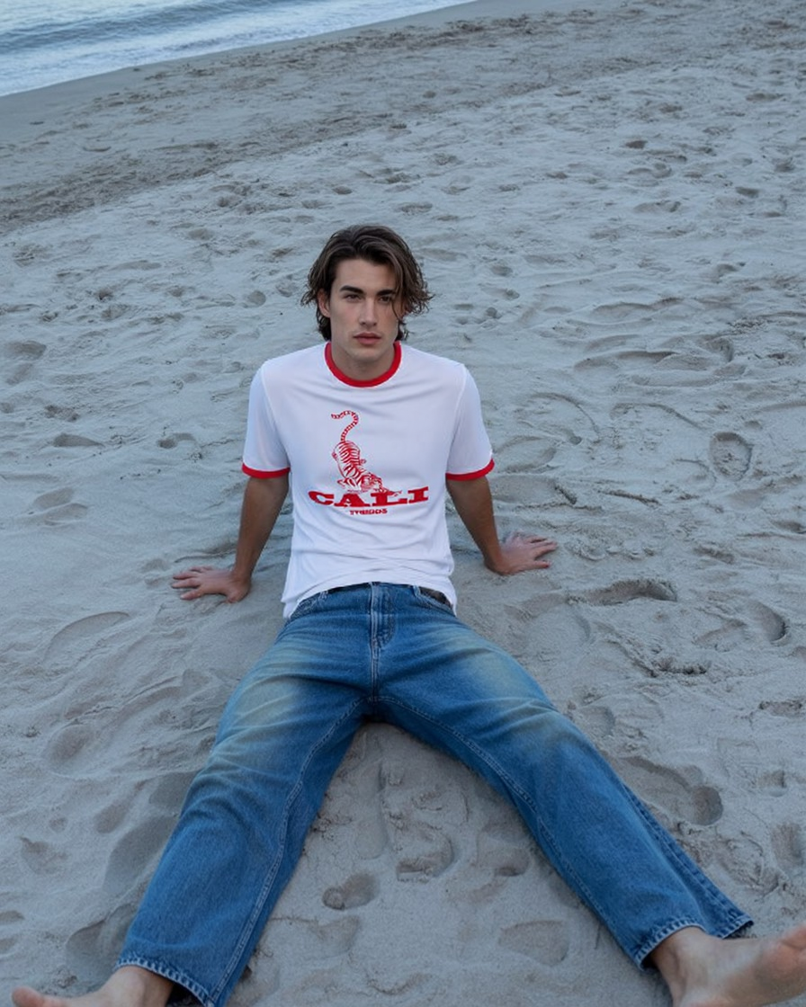 Tiger Ringer T-Shirt - White