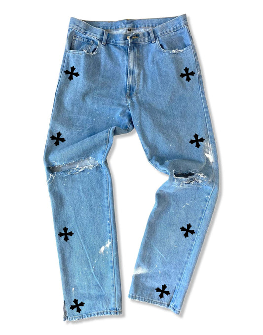 Destroyed Iron Jeans - Blue