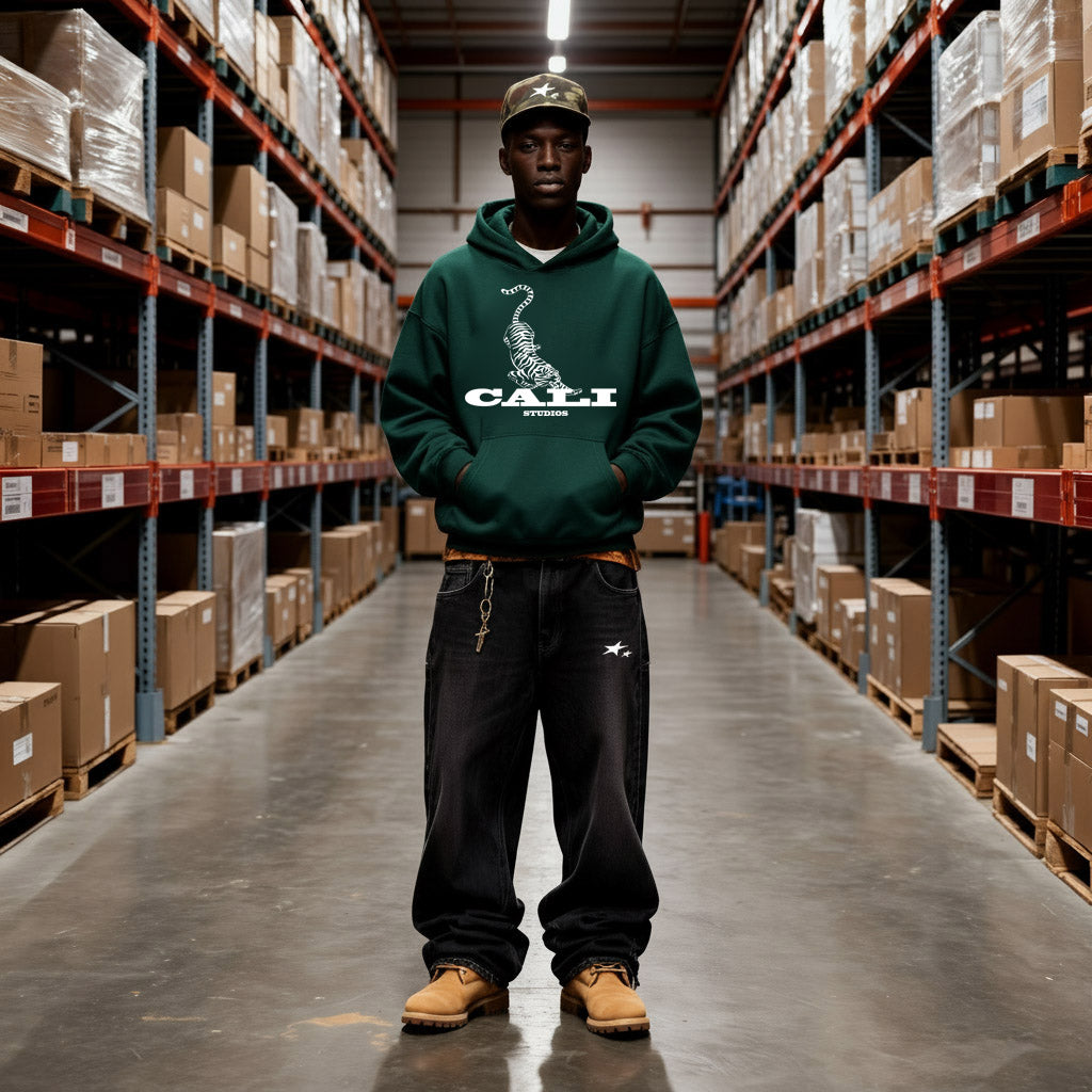 Tiger Hoodie - Dark Green