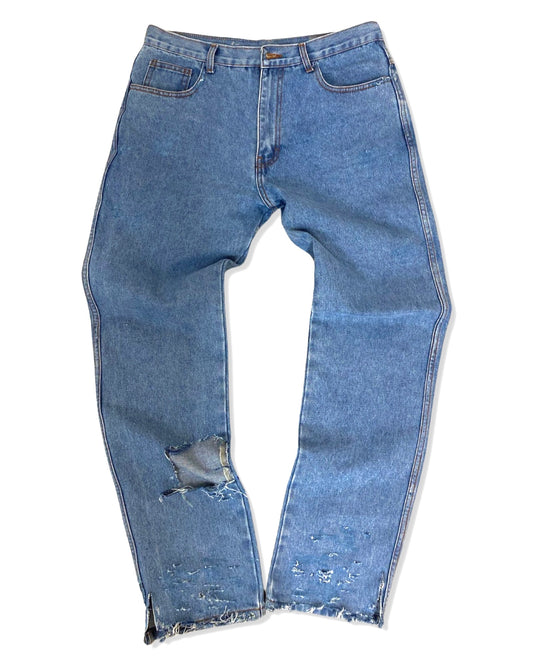 Burnt Out Jeans - Blue