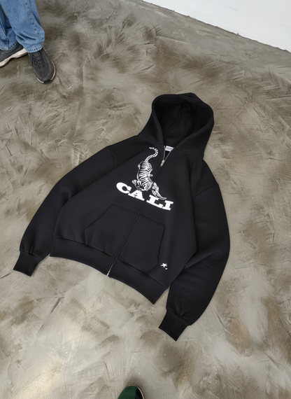 Tiger Zip Hoodie - Black