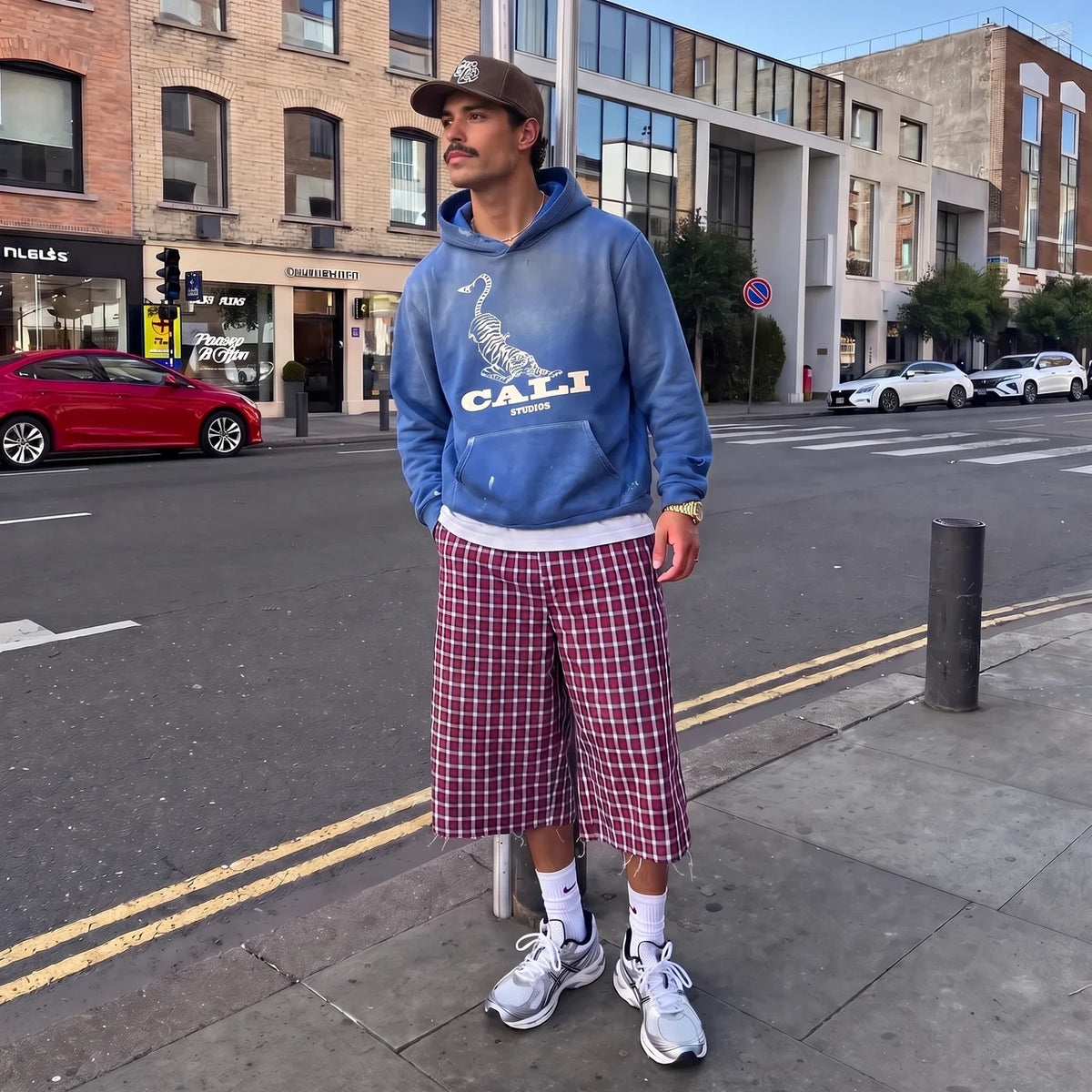 Washed Tiger Hoodie - Blue
