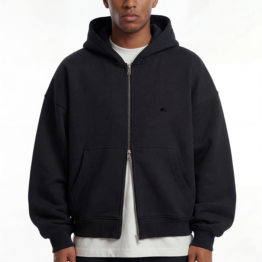 Heavy Zip Hoodie - Black