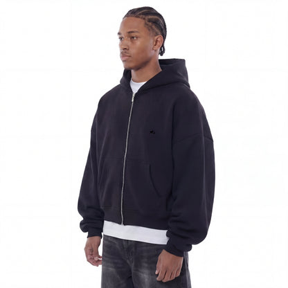 Heavy Zip Hoodie - Black
