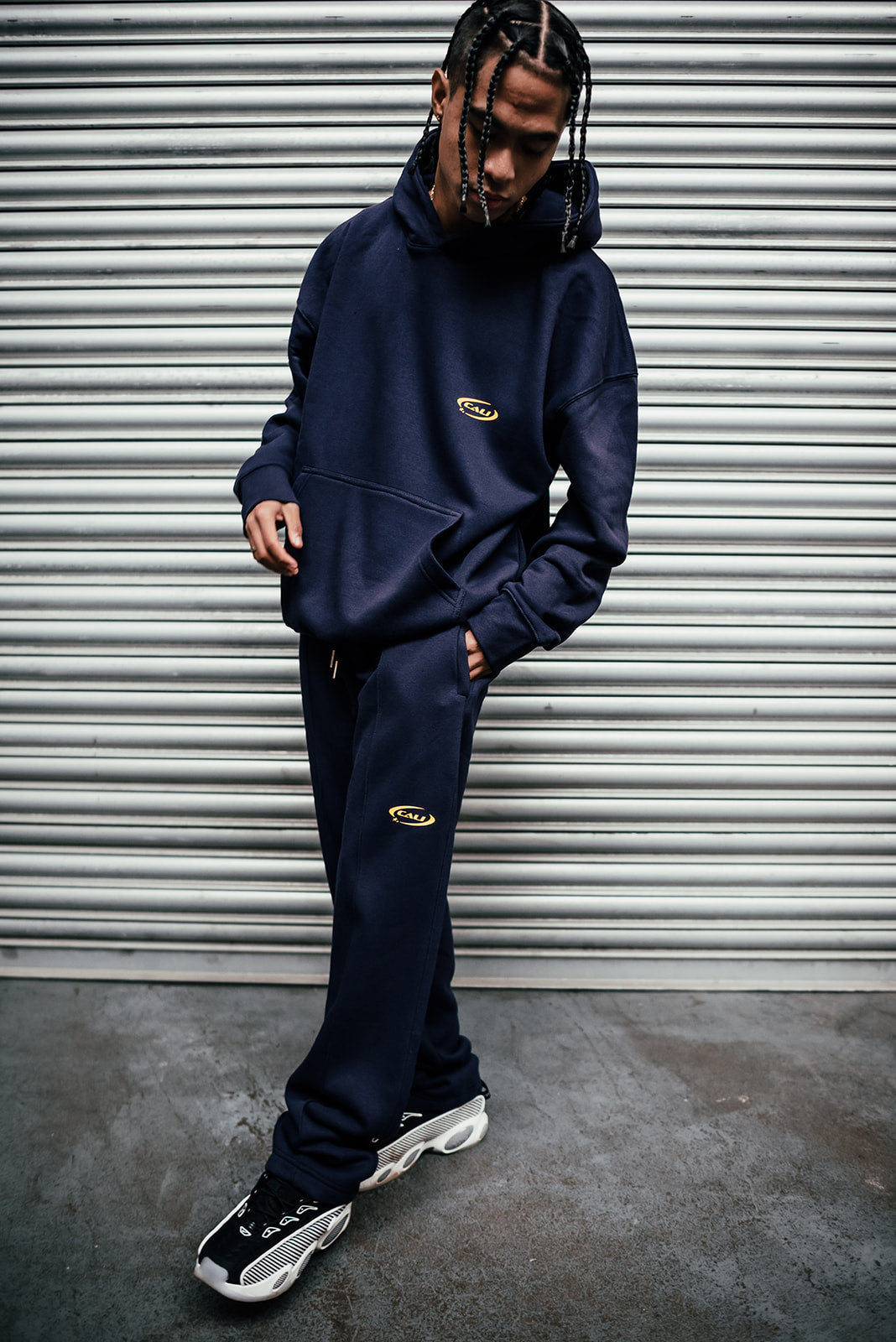 Track Open Joggers - Navy