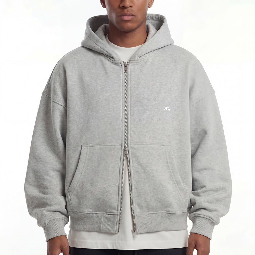 Heavy Zip Hoodie - Grey
