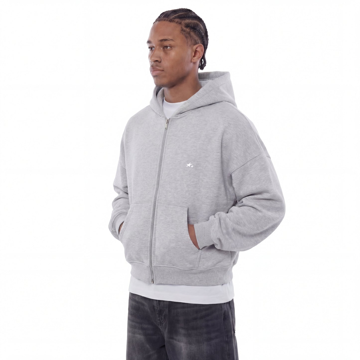 Heavy Zip Hoodie - Grey