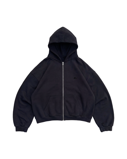 Heavy Zip Hoodie - Black