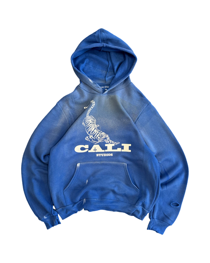 Washed Tiger Hoodie - Blue