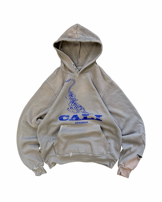 Washed Tiger Hoodie - Grey