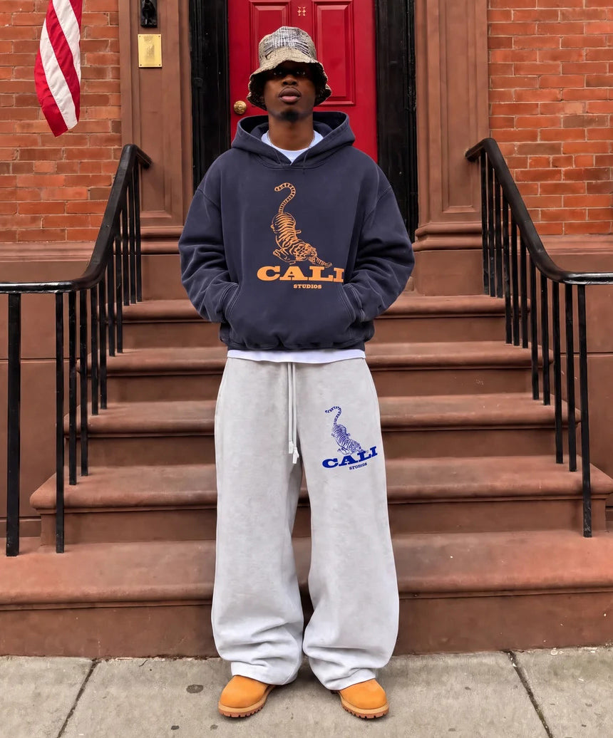 Washed Tiger Hoodie - Navy