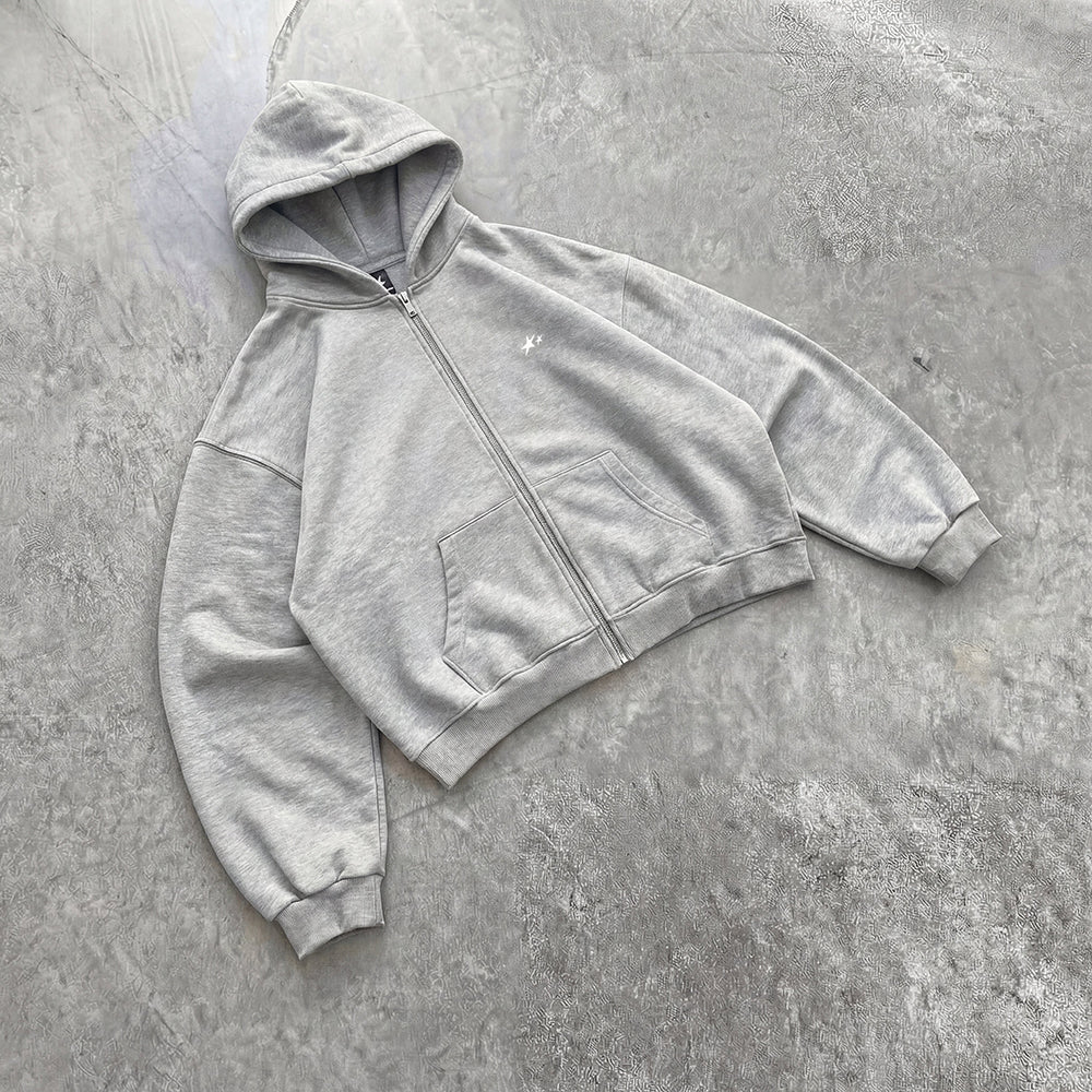 Heavy Zip Hoodie - Grey