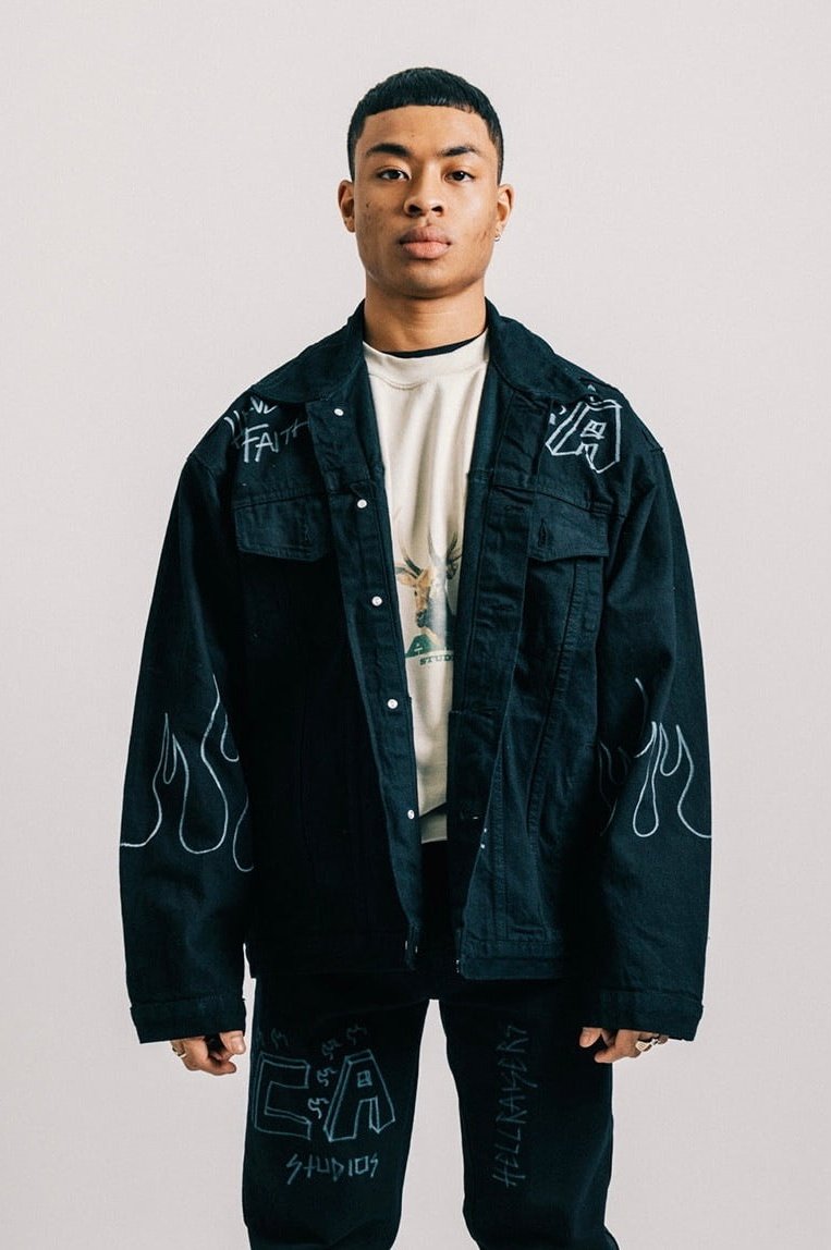 Mens Full Sleeve Blue Designer Denim Jacket Size SXXL