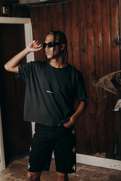 Iron Denim Shorts - Black