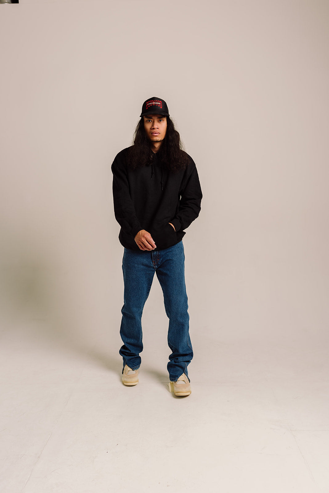 Split Hem Denim Jeans - Indigo