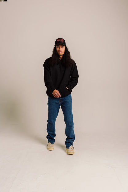 Split Hem Denim Jeans - Indigo