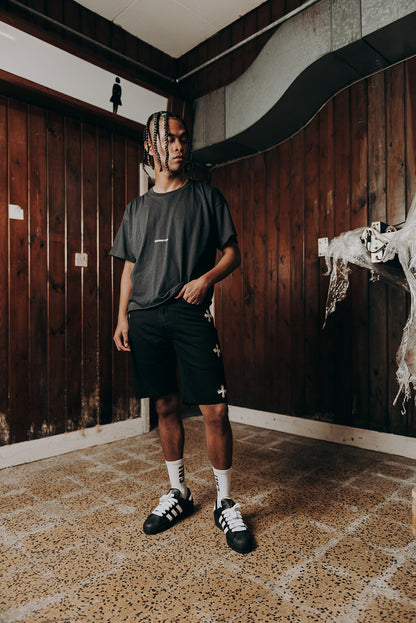 Iron Denim Shorts - Black