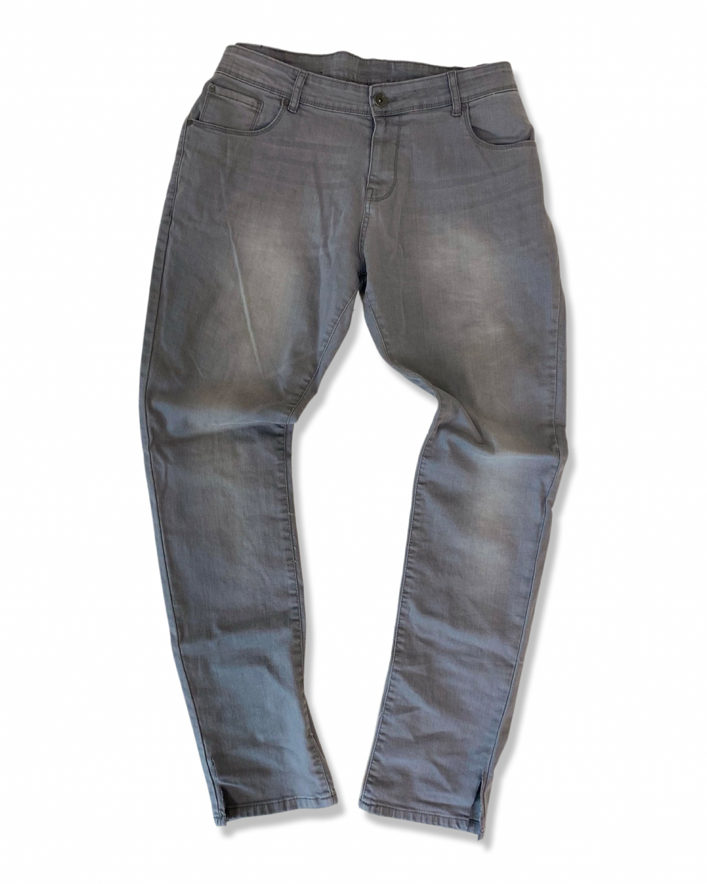 Split Hem Jeans - Grey