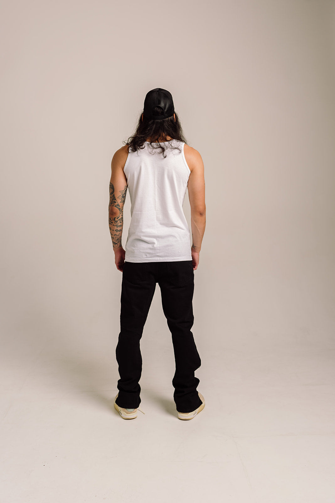 Split Hem Denim Jeans - Black